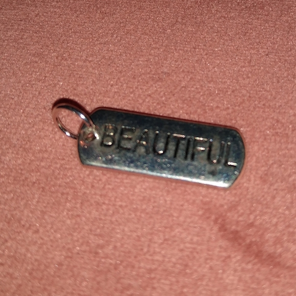 Silver Oblong Tag BEAUTIFUL Charm for Necklace or Bracelet Word Dog Tags Pendant - Picture 3 of 4
